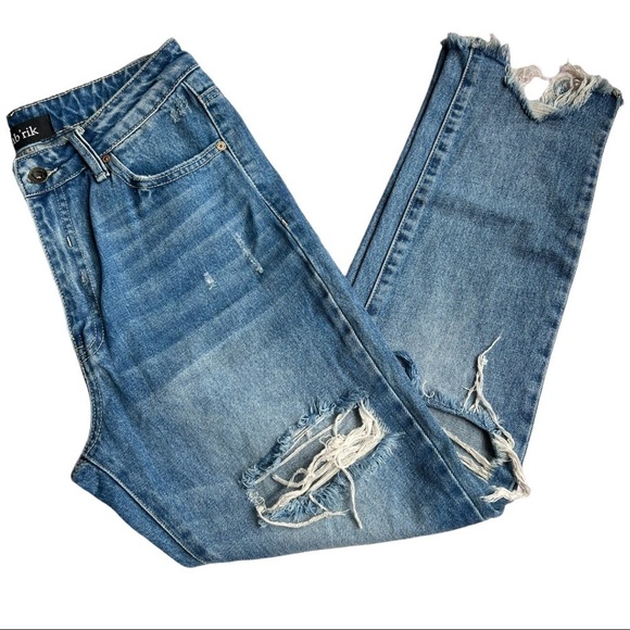 fab'rik High Rise Distressed Blue Jeans - Picture 3 of 13